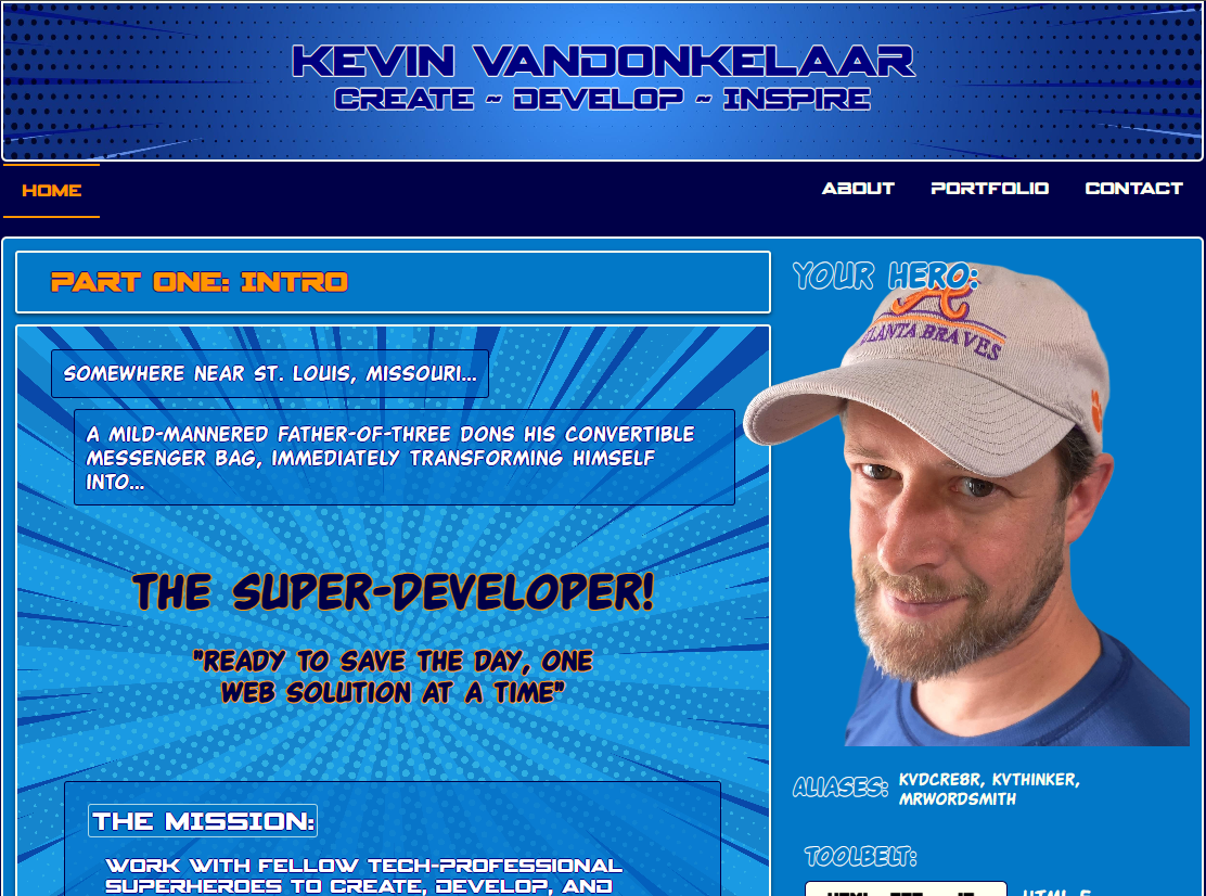 screenshot of my personal website project