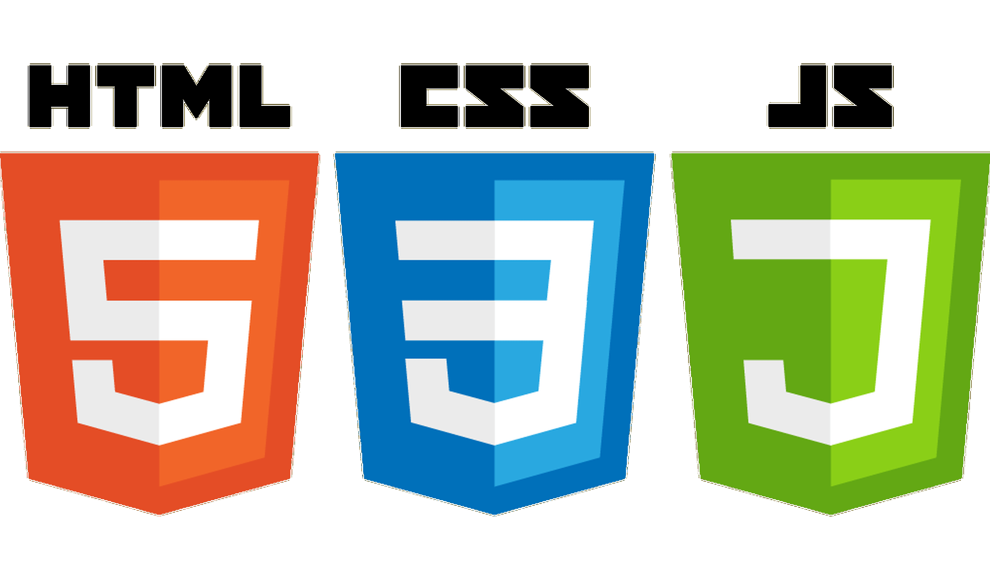 logos of html, css, and javascript